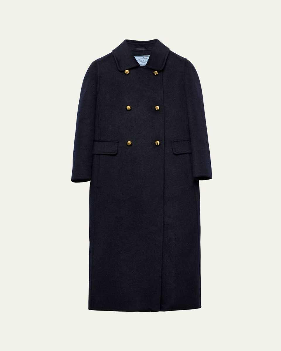 Double-Breasted Cashgora Coat